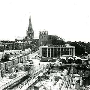 County Hall extension in progress, 1974