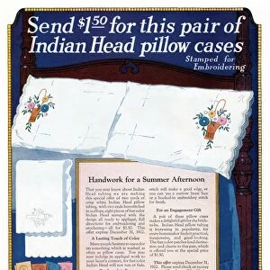 AD: INDIAN HEAD CLOTH. American advertisement for Indian Head pillow cases, which
