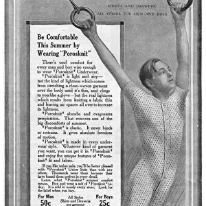 AD: POROSKNIT, 1911. American advertisement for Porosknit, an undergarment line for men