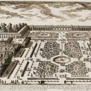 Print of the Versailles Garden, 1685 Print of the Versailles Garden, 1685
