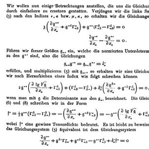 ALBERT EINSTEIN: PAGE. Detail from a page of Albert Einsteins Einheiliche Feldtheorie