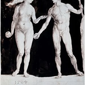 ALBRECHT DURER: ADAM & EVE. Drawing, 1504