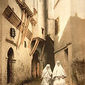 ALGERIA: STREET SCENE, c1899. Street of the Red Sea in Algiers. Photochrome postcard, c1899