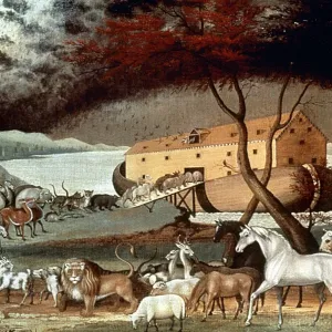 Print of Noah's Ark with Animals by Edward Hicks, 1846 Oil on canvas Print of Noah's Ark with Animals by Edward Hicks, 1846 Oil on canvas