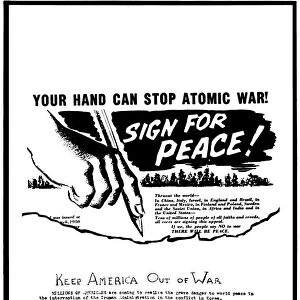 ANTI-WAR LEAFLET, 1950. An anti-war leaflet distributed by a communist group in Cleveland, Ohio