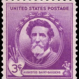 AUGUSTUS SAINT-GAUDENS (1848-1907). American sculptor. U. S. commemorative postage stamp, 1940