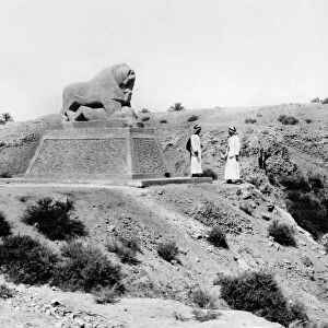 BABYLON: BASALT LION. Basalt statue of a lion marking the location of the prophet Daniels den