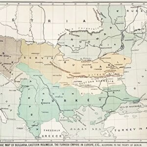 BALKAN MAP, 1885. An 1885 map of South-East Europe (not including Greece) according to the Congress of