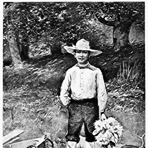 BAREFOOT BOY. Illustration for an edition of John Greenleaf Whittiers poem, The Barefoot Boy