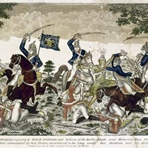 BATTLE OF THE THAMES, 1813. Cavalry attack on British and Native American troops