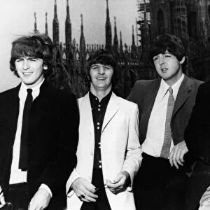 THE BEATLES, 1960s. The Beatles gathered in London in the 1960s. Left to right: George Harrison, Ringo Starr, Paul McCartney and John Lennon