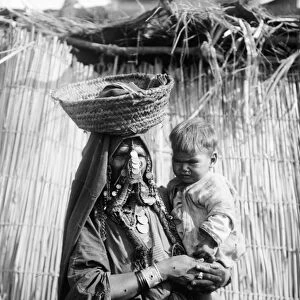 BEERSHEBA: WOMAN & CHILD. A woman and her child from Beersheba, Israel. Photograph