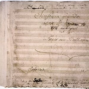 BEETHOVEN: MANUSCRIPT. The title-page of Ludwig van Beethovens corrected ms. of his Symphony no