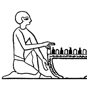 BOARD GAME, 2000 B. C. Game played on a board in ancient Egypt