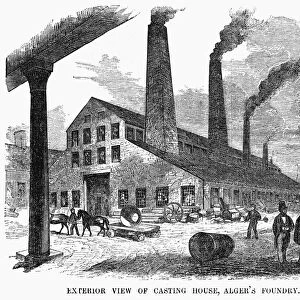 BOSTON: FOUNDRY, 1855. Cyrus Algers iron foundry in Boston, Massachusetts. Wood engraving