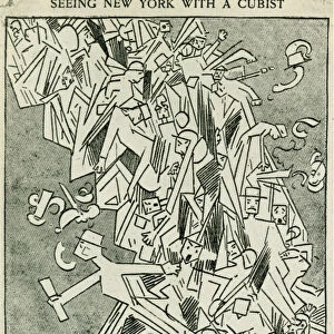 CARTOON: CUBISM, 1913. Seeing New York with a Cubist - The Rude Descending a Staircase