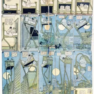 Print of Little Nemo in Slumberland: Walking Bed Scene Print of Little Nemo in Slumberland: Walking Bed Scene
