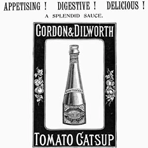 CATSUP ADVERTISEMENT, 1897. English newspaper advertisement for Gordon and Dilworths Tomato Catsup, 1897