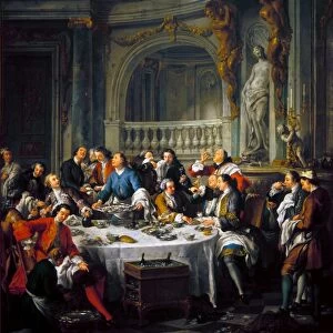 A champagne party is depicted in this painting which decorated the apartment of Louis XV of France. Oil on canvas, 1734, by Jean Francois de Troy