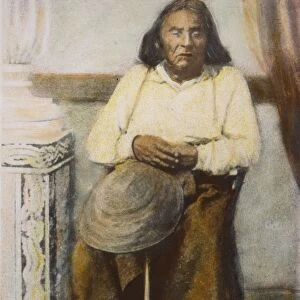 CHIEF SEATTLE (1786?-1866). Suquamish Native American chief. Oil over a photograph, n. d