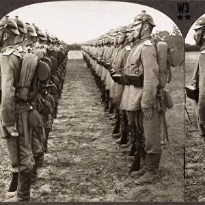 CHINA: BOXER REBELLION. German soldiers lined up for review during the Boxer Rebellion in China