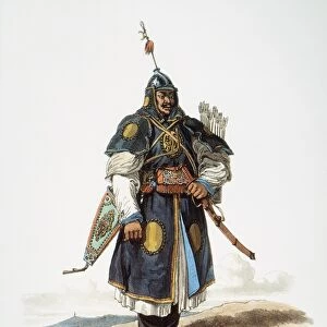 Chinese soldier in full uniform: lithograph published, 1797, in London after a water-color by William Alexander