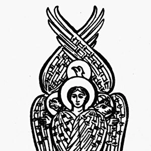 CHRISTIANITY: TETRAMORPH. Christian symbol of the four Evangelists. Line drawing