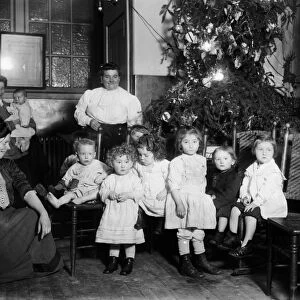 CHRISTMAS TREE, C1912. Christmas tree at a lodging house in New York City. Photograph