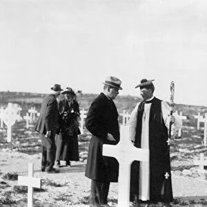 CHURCHILL & MacINNES, 1921. Winston Churchill and Bishop Rennie MacInnes at a memorial