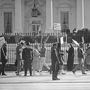 CIVIL RIGHTS PROTEST, 1965. Civil rights activists picketing in front of the White