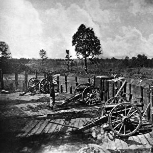 CIVIL WAR: ATLANTA, 1864. Confederate defensive works before Atlanta, Georgia. Photograph, 1864