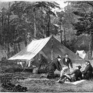 CIVIL WAR: CAMP, 1863. The Army of the Potomac - The Bedouin tent. Wood engraving