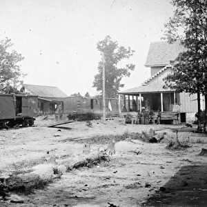 CIVIL WAR: CATLETT. Boxcars and troops at Catletts Station, Virginia. Photography by Timothy H