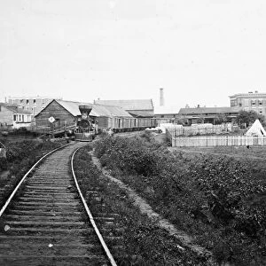 CIVIL WAR: FREIGHT TRAIN. Freight train on the Orange and Alexandria Railroad with