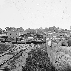 CIVIL WAR: RAILROAD DEPOT. Railroad deopt during the second Battle of Bull Run