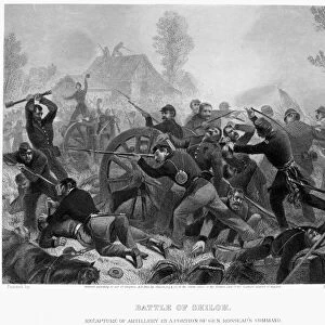 CIVIL WAR: SHILOH, 1862. Battle of Shiloh (Pittsburgh Landing), Tennessee, 6-7 April 1862. Steel engraving, 1862