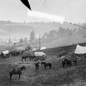 CIVIL WAR: UNION CAMP. View of a Union camp from the Peninsular Campaign in Cumberland Landing