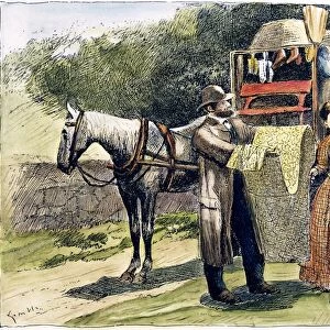 THE COUNTRY PEDDLER, 1889. Drawing by Edward Windsor Kemble