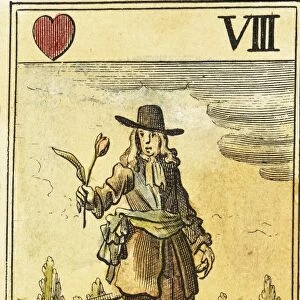 CROMWELL: SATIRE, 1679. English playing card, satirizing Oliver Cromwells government