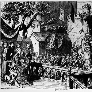 CRUIKSHANK: TOWER OF LONDON. Masque in the Palace Garden of the Tower. Royalty