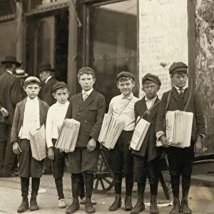 DELAWARE: NEWSBOYS, 1910. A group of newsboys in front of the Evening Journal Office
