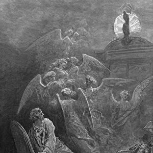 DORE: THE RAVEN, 1882. Wretch, I cried, thy God hath lent thee - by these angels