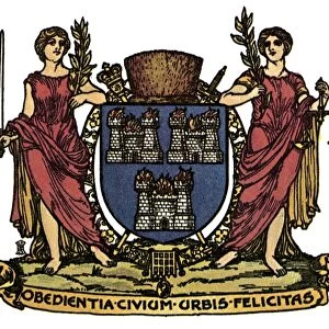 DUBLIN: COAT OF ARMS. Coat of arms of the city of Dublin, Ireland