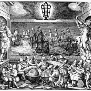 Engraved Print of Dutch Commerce Frontispiece, 1612 Engraved Print of Dutch Commerce Frontispiece, 1612