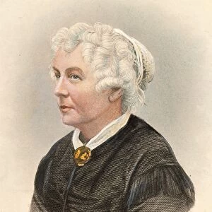 ELIZABETH CADY STANTON. American woman-suffrage advocate, (1815-1902). Colored engraving, American, 19th century