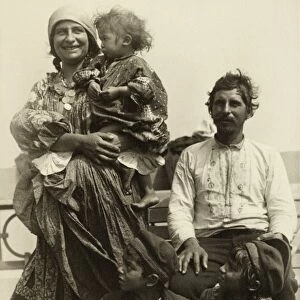 ELLIS ISLAND: ROMA, c1910. Portrait of a Roma family at Ellis Island
