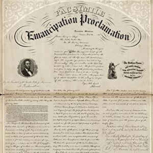 EMANCIPATION PROCLAMATION. Facsimile of the Emancipation Proclamation, produced