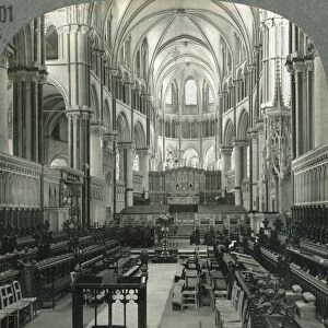 ENGLAND: CANTERBURY, c1910. Cathedral Choir E. past altar to the Corona, Canterbury, England
