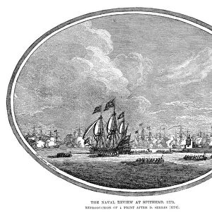 ENGLAND: NAVAL REVIEW, 1773. The Naval Review at Spithead, 1773. Engraving after a print