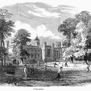 ENGLAND: RUGBY SCHOOL. Boys playing cricket at Rugby, the public school founded